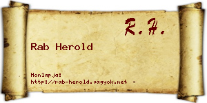 Rab Herold névjegykártya